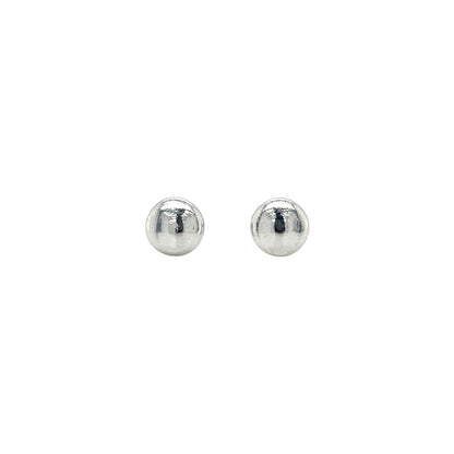 Silver Button Stud Earrings (7mm)