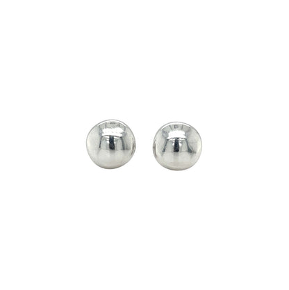 Silver Button Stud Earrings (10mm)