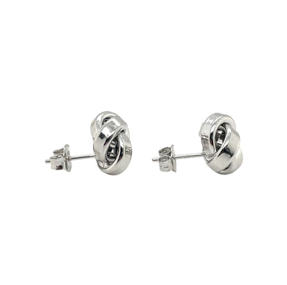 Silver Knot Stud Earrings