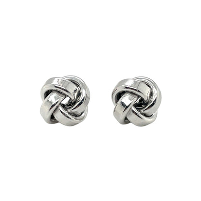 Silver Knot Stud Earrings