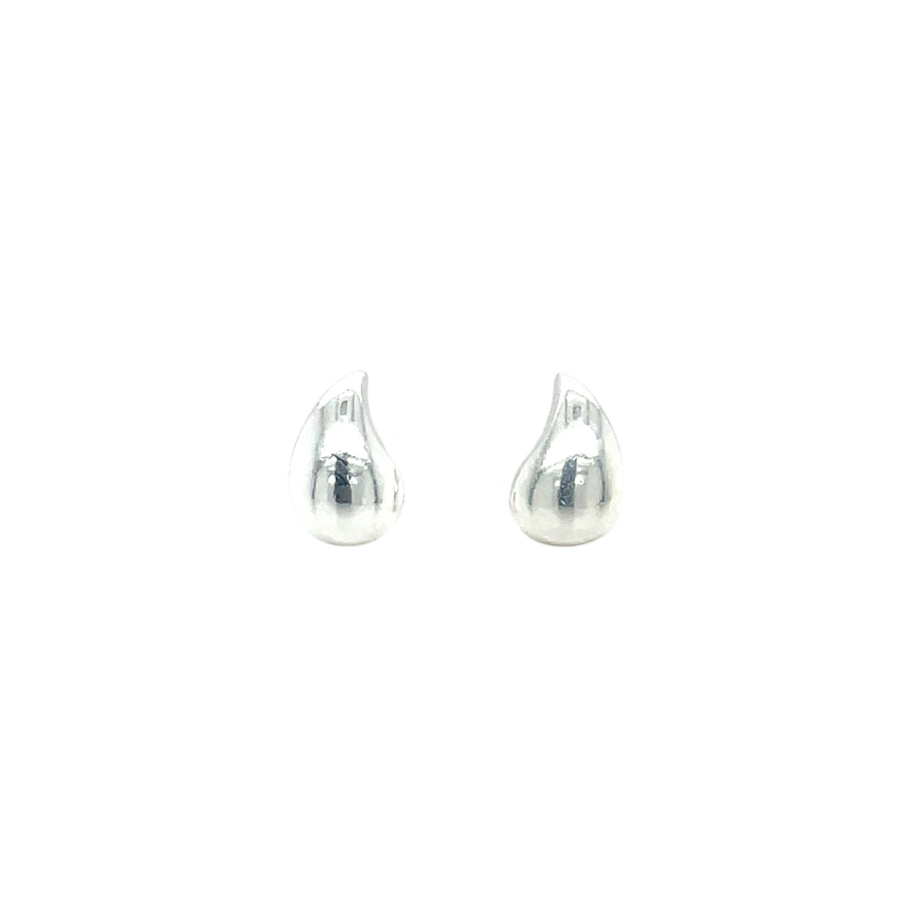 Silver Teardrop Stud Earrings
