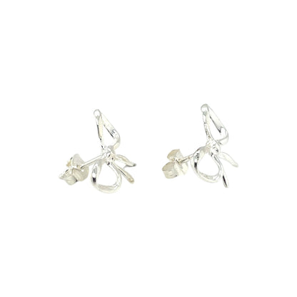 Silver Bow Stud Earrings