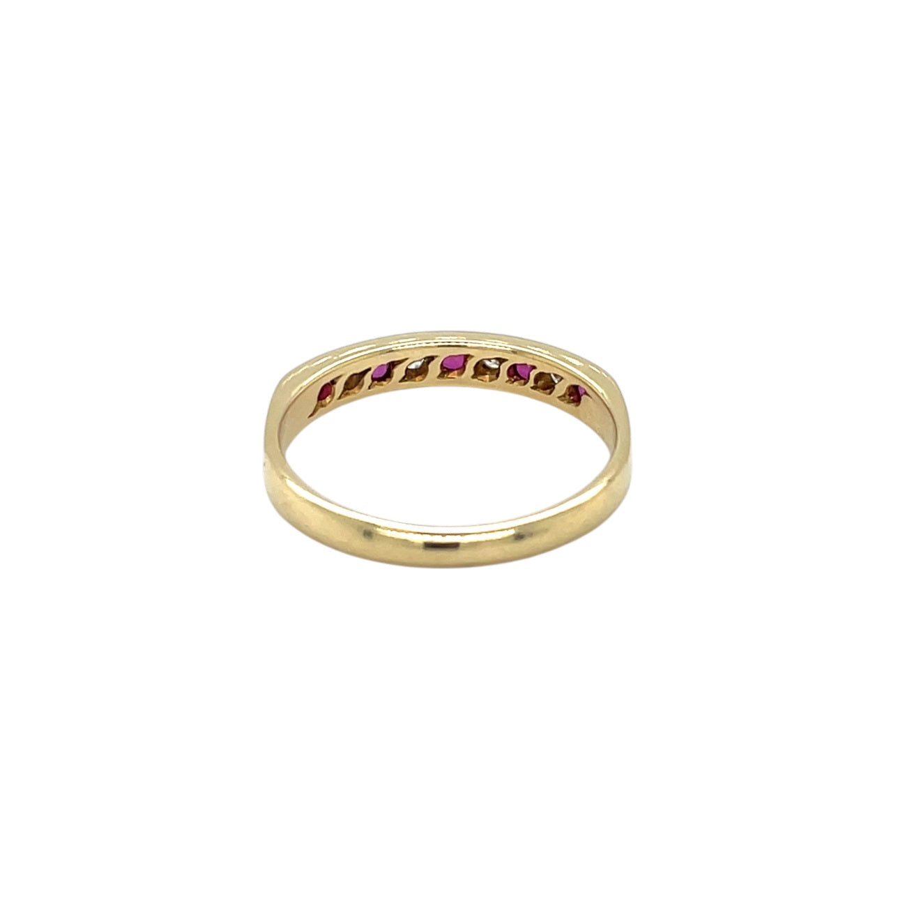 18ct Yellow Gold Ruby & Diamond Half-Set Eternity Ring (O1/2)