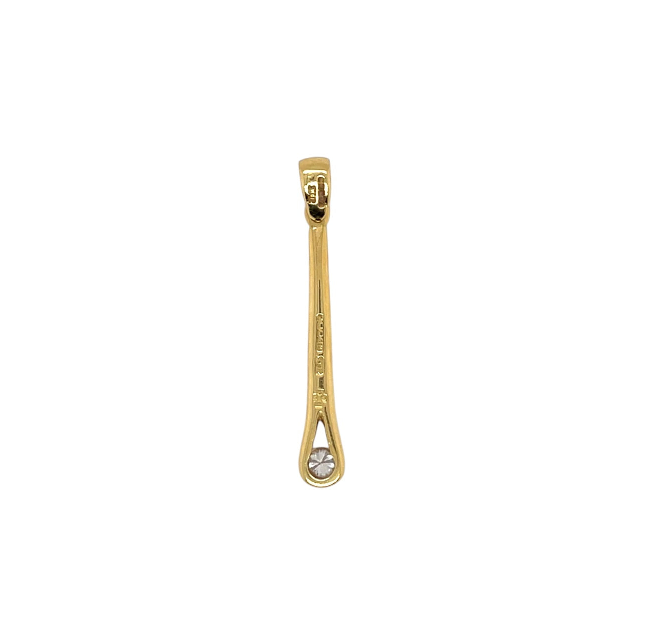 18ct Yellow Gold Diamond Drop Pendant