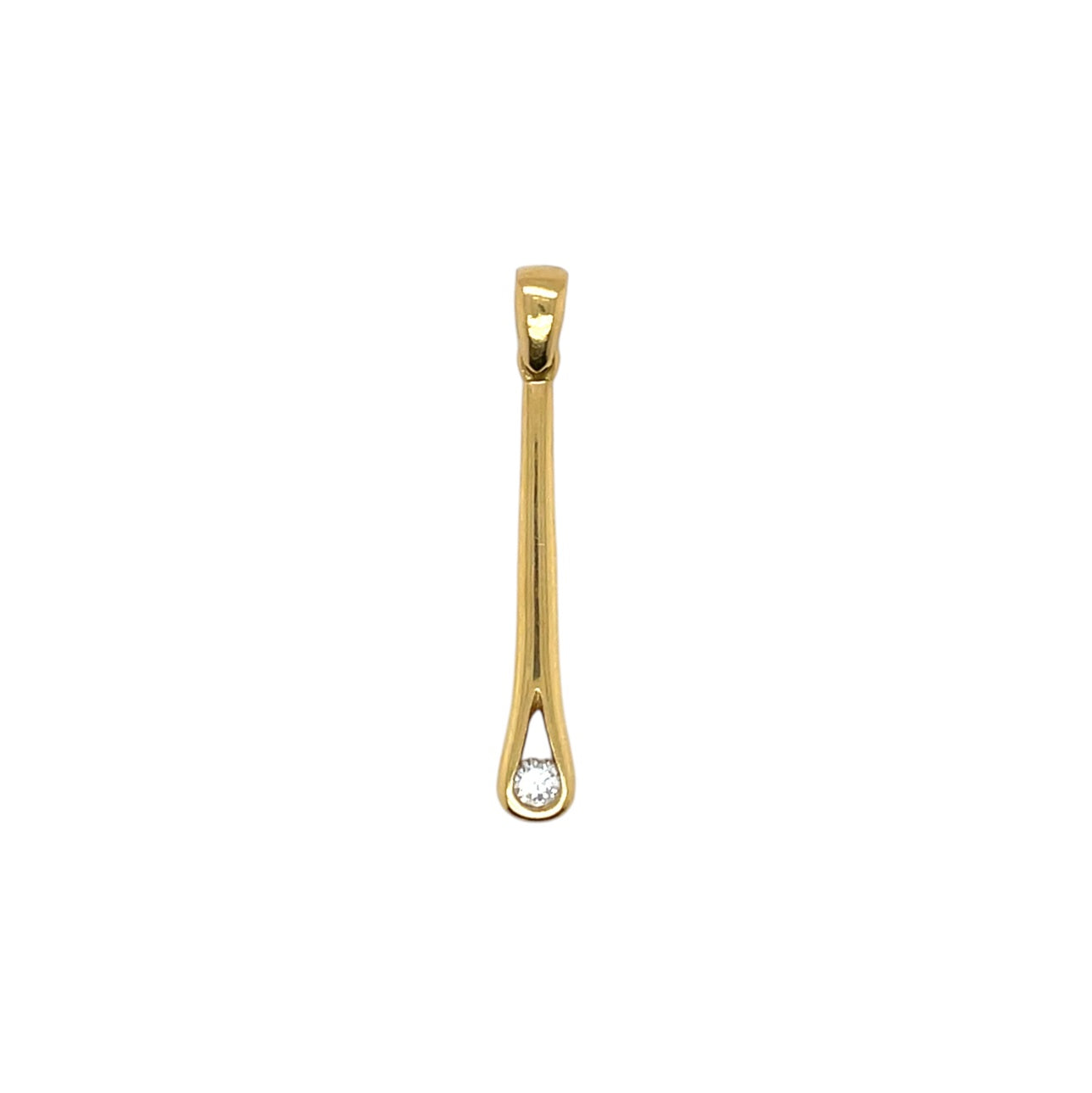 18ct Yellow Gold Diamond Drop Pendant
