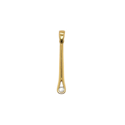 18ct Yellow Gold Diamond Drop Pendant