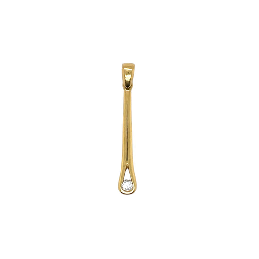 18ct Yellow Gold Diamond Drop Pendant