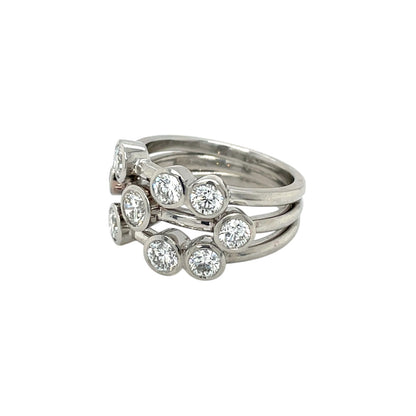 Platinum Bubble Diamond Ring (N)