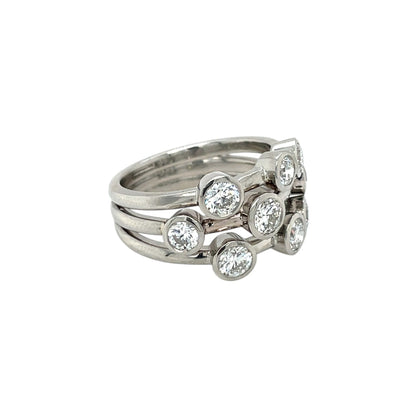 Platinum Bubble Diamond Ring (N)