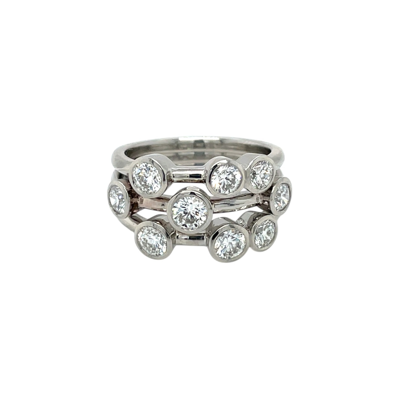 Platinum Bubble Diamond Ring (N)
