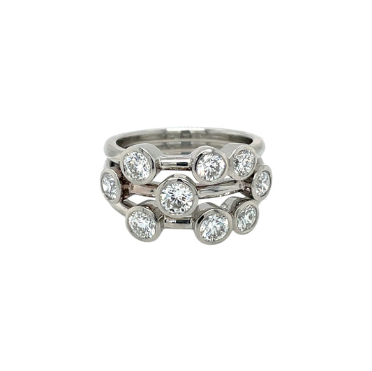 Platinum Bubble Diamond Ring (N)
