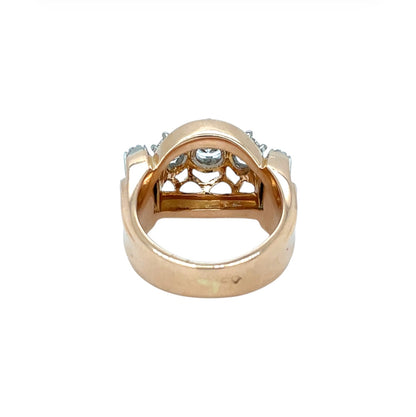 18ct Gold Diamond Three Stone Fancy Set Ring (J1/2)