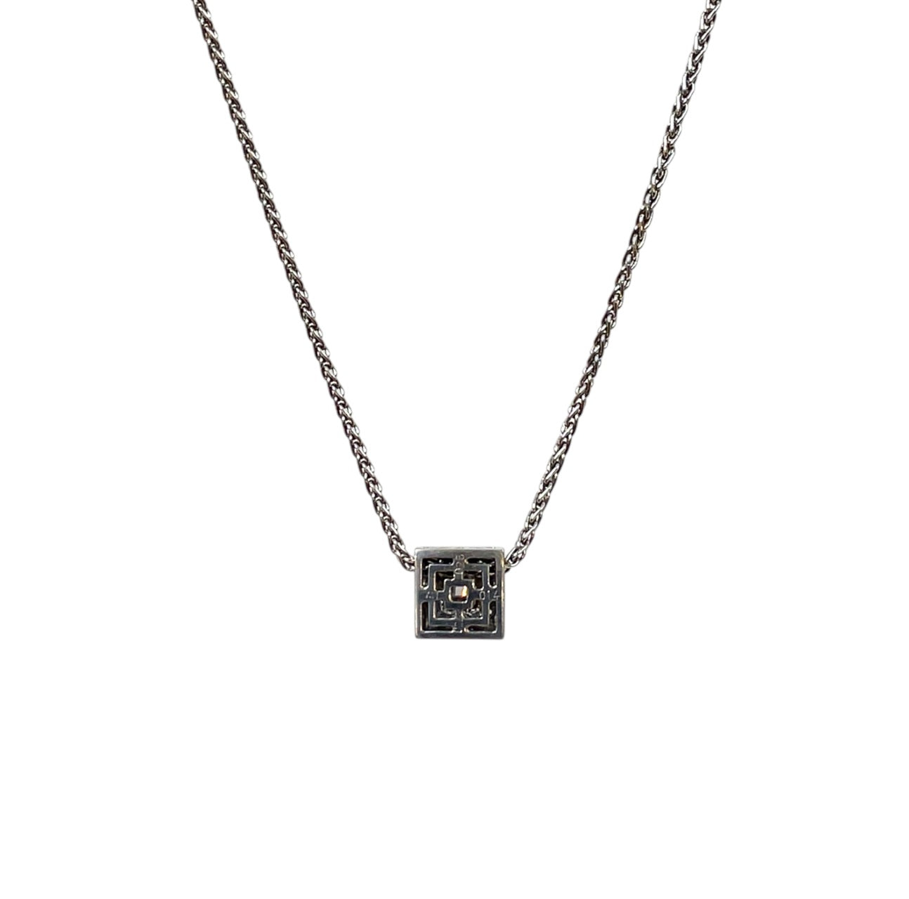 18ct White Gold Diamond Set Pendant & Chain (16")
