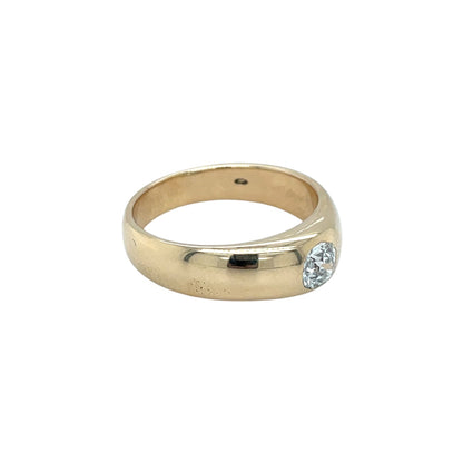 14ct Yellow Gold Diamond Gypsy Ring (P1/2)