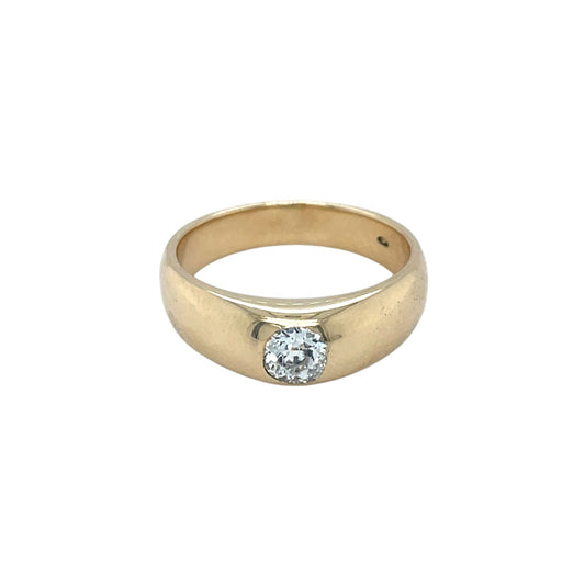 14ct Yellow Gold Diamond Gypsy Ring (P1/2)