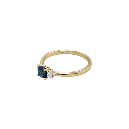 18ct Yellow Gold Sapphire & Diamond Ring (L)