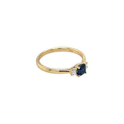 18ct Yellow Gold Sapphire & Diamond Ring (L)