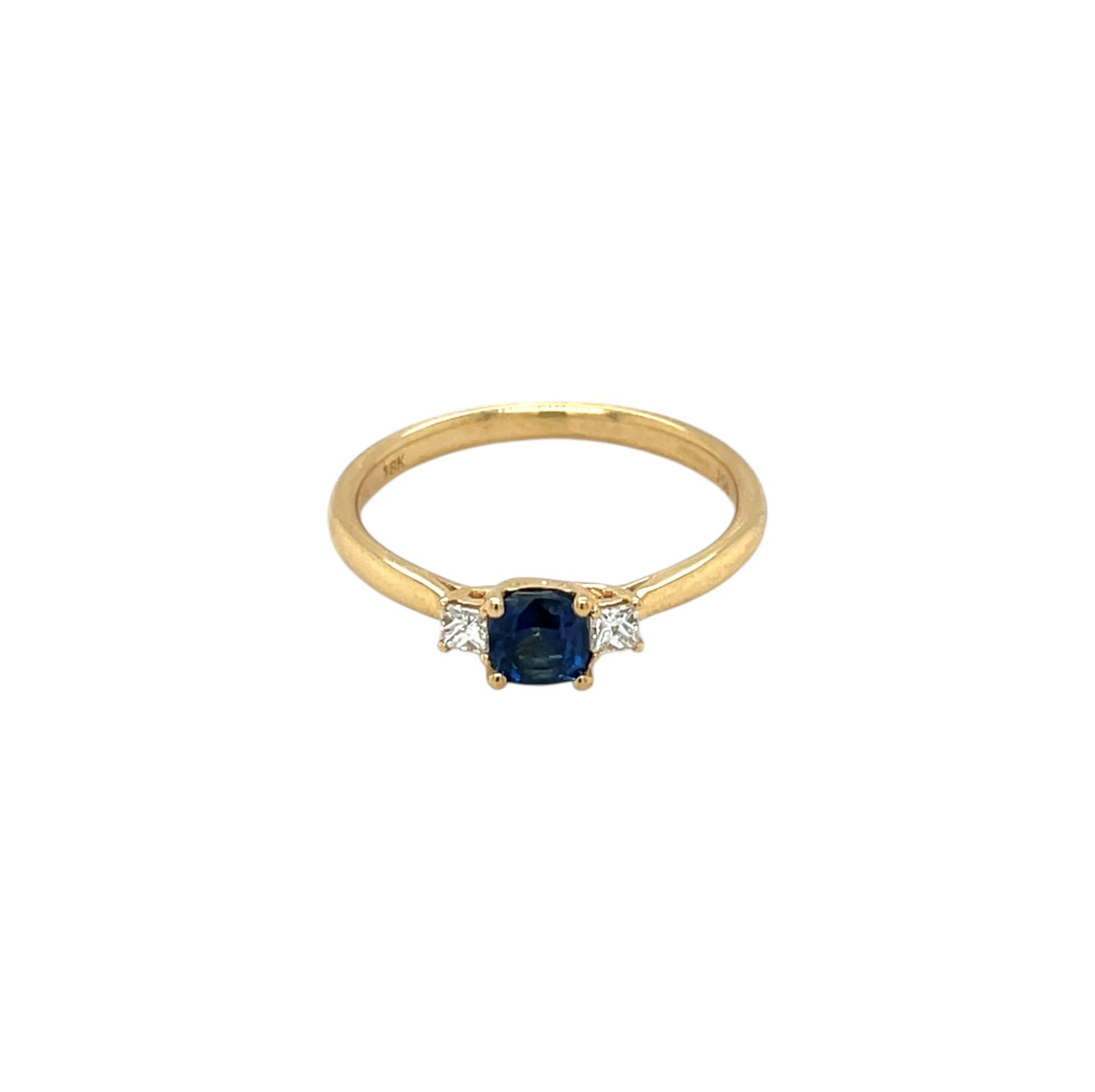 18ct Yellow Gold Sapphire & Diamond Ring (L)