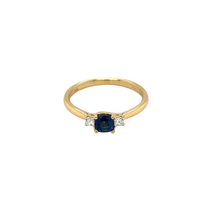 18ct Yellow Gold Sapphire & Diamond Ring (L)