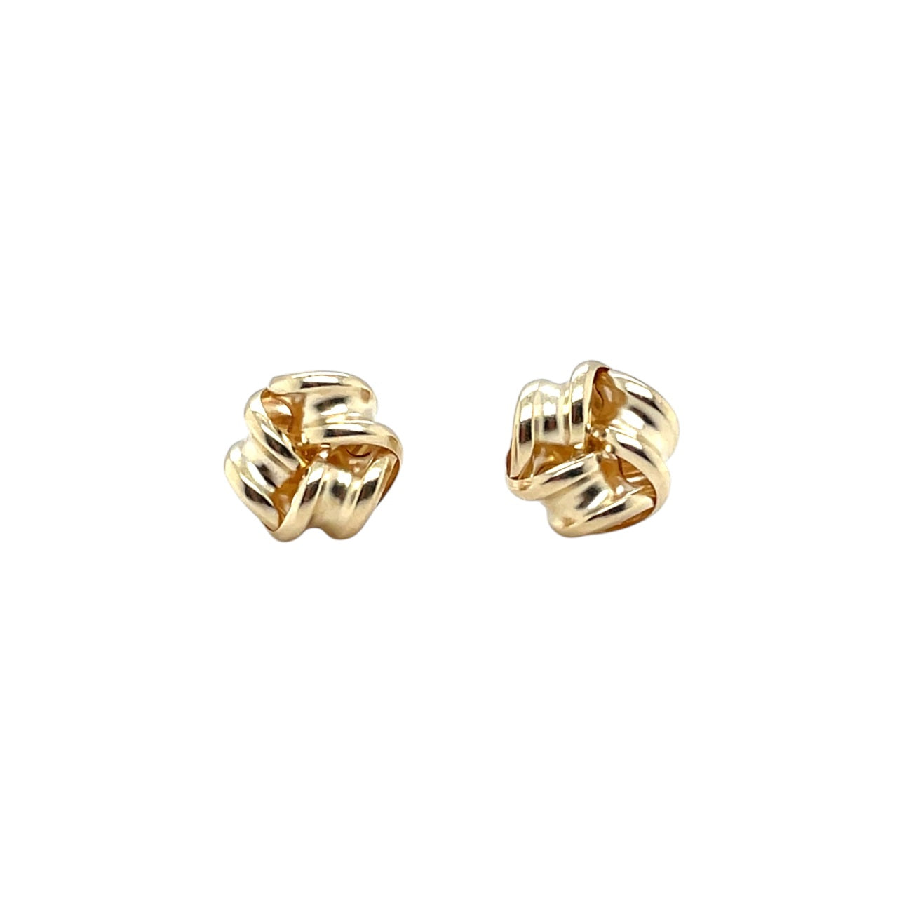 9ct Yellow Gold Ribbon Knot Stud Earrings