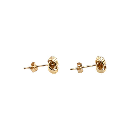 9ct Yellow Gold Fancy Knot Stud Earrings