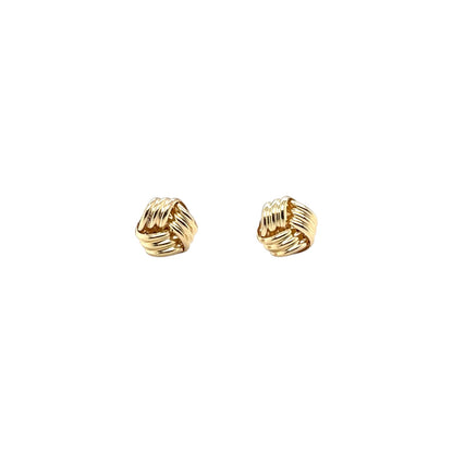 9ct Yellow Gold Fancy Knot Stud Earrings