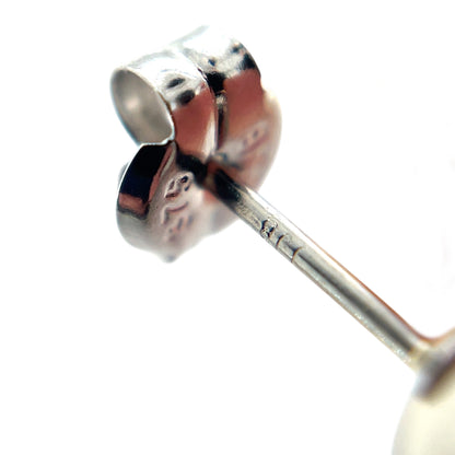 9ct White Gold Striped Ball Stud Earrings (7mm)