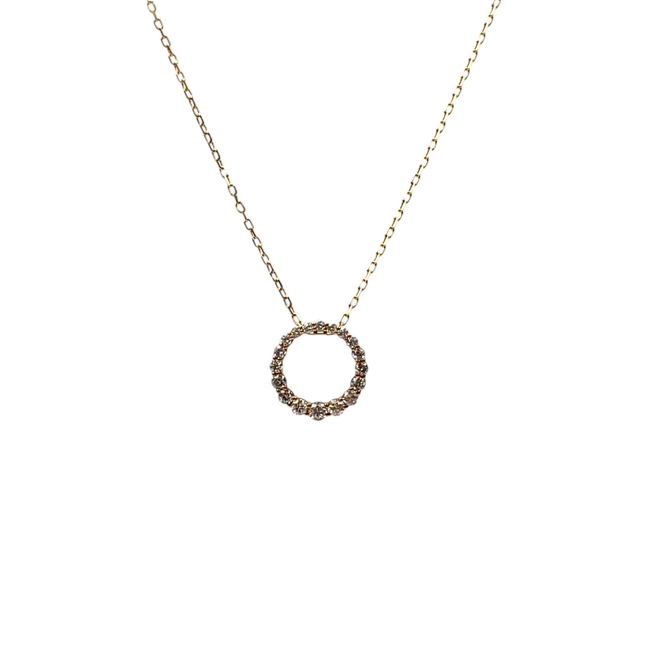 18ct Yellow Gold Diamond Circle Pendant