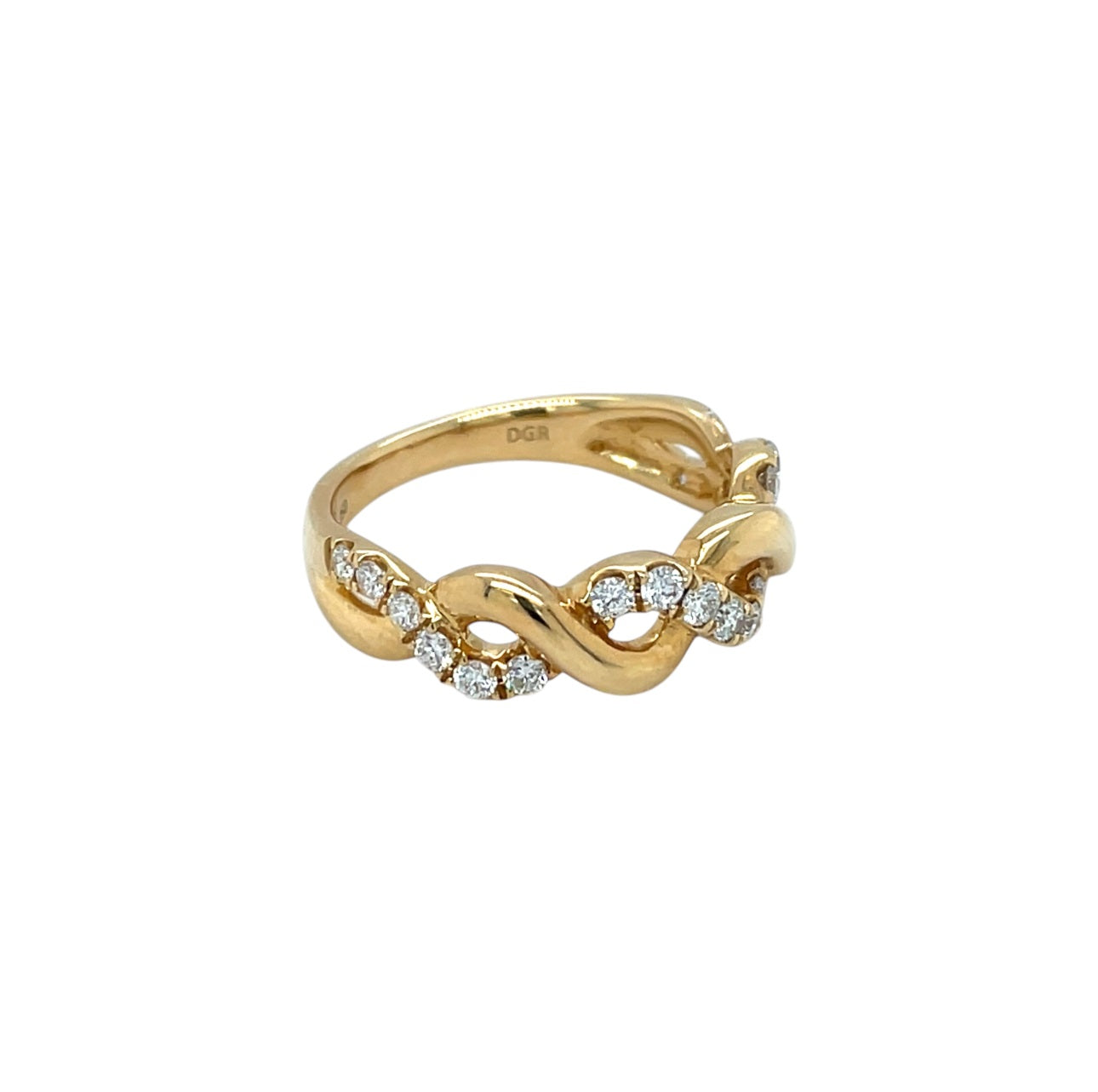18ct Yellow Gold Diamond Twisted Ring (M1/2)