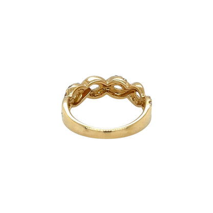 18ct Yellow Gold Diamond Twisted Ring (M1/2)