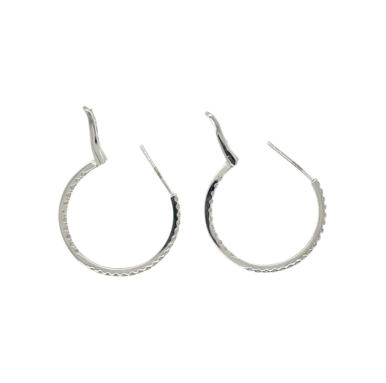 18ct White Gold Diamond Hoop Earrings