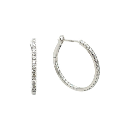 18ct White Gold Diamond Hoop Earrings