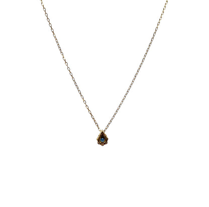 18ct Yellow Gold Sapphire & Diamond Cluster Pendant & Chain (18")