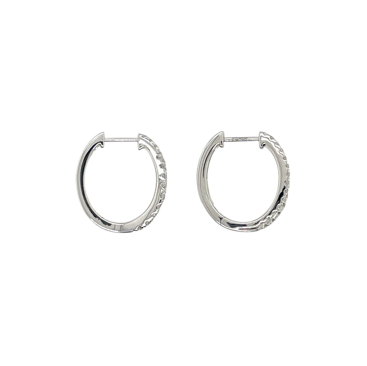 18ct White Gold Diamond Hoop Earrings