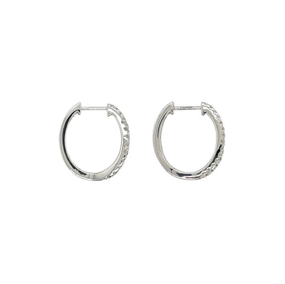 18ct White Gold Diamond Hoop Earrings