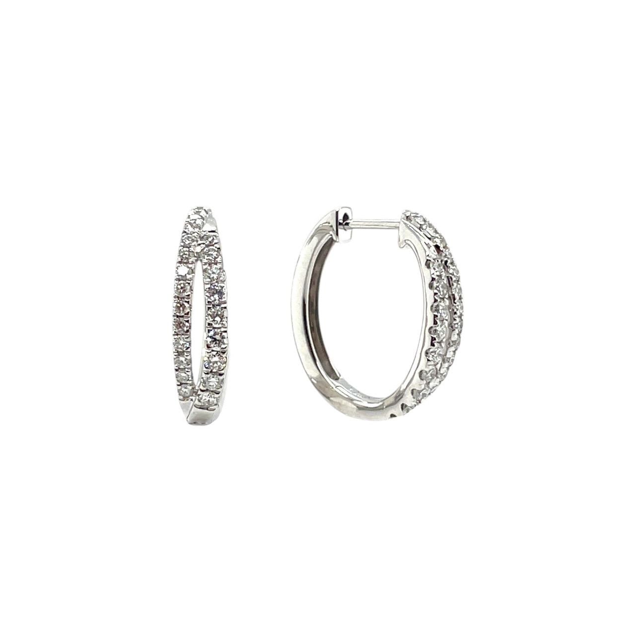 18ct White Gold Diamond Hoop Earrings
