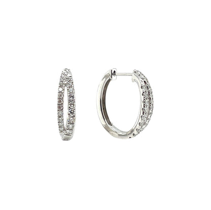 18ct White Gold Diamond Hoop Earrings