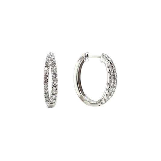 18ct White Gold Diamond Hoop Earrings