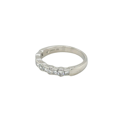 Platinum Round & Princess Cut Diamond Half-Set Eternity Ring (M)