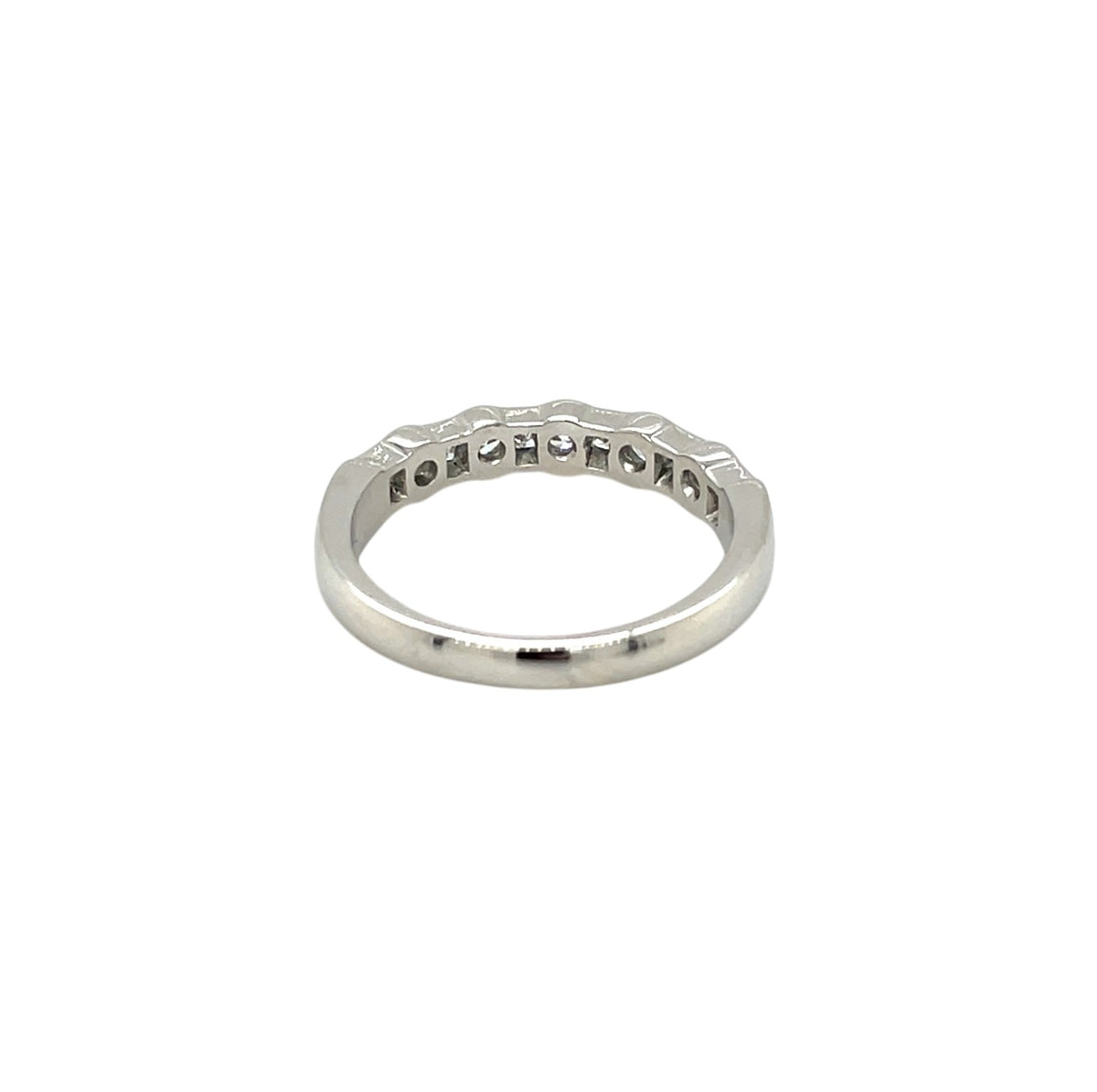 Platinum Round & Princess Cut Diamond Half-Set Eternity Ring (M)
