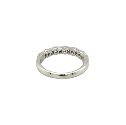 Platinum Round & Princess Cut Diamond Half-Set Eternity Ring (M)