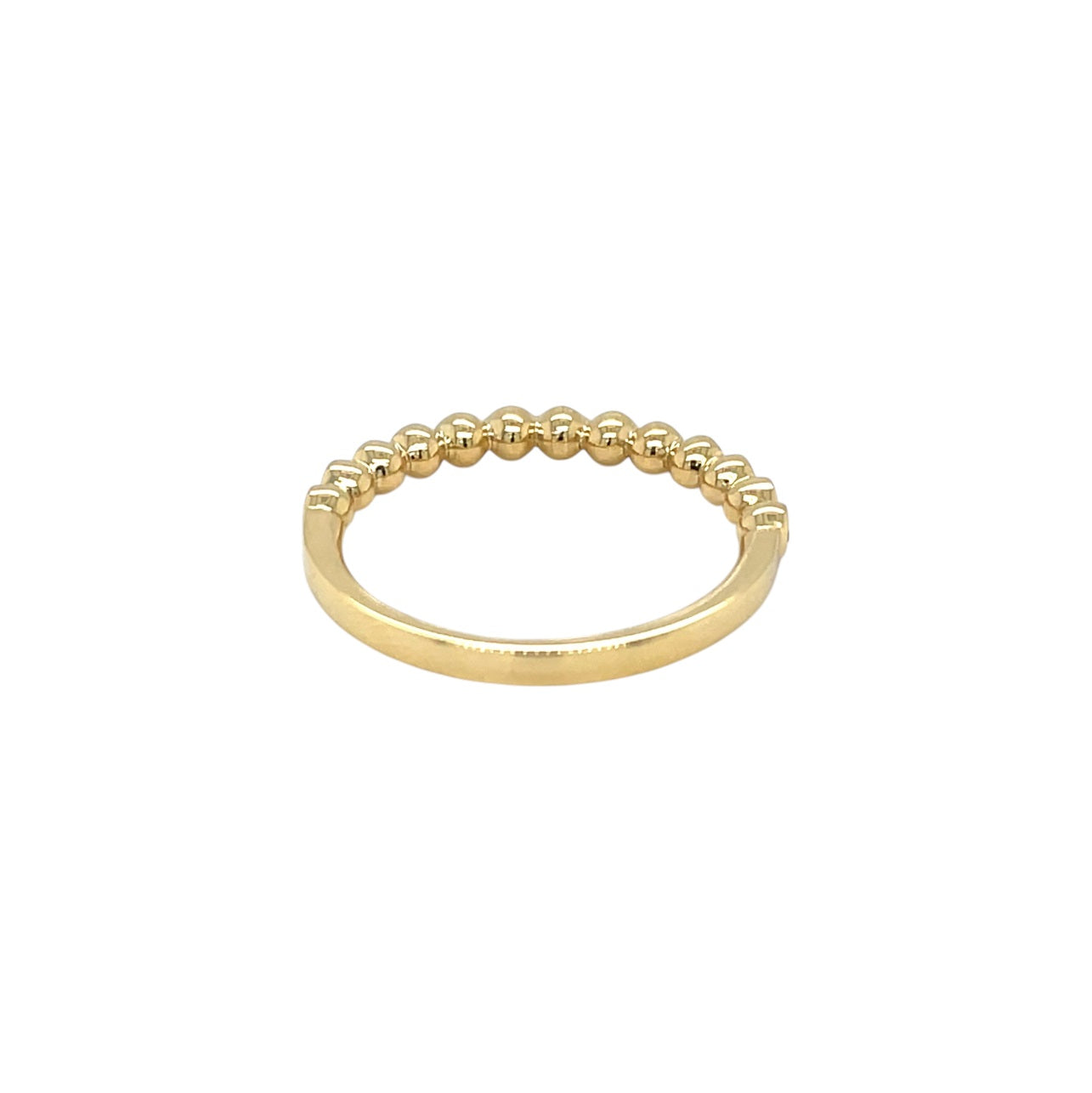 18ct Yellow Gold Ruby & Diamond Cup Set Millgrain Half Eternity Ring (N)