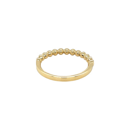 18ct Yellow Gold Ruby & Diamond Cup Set Millgrain Half Eternity Ring (N)