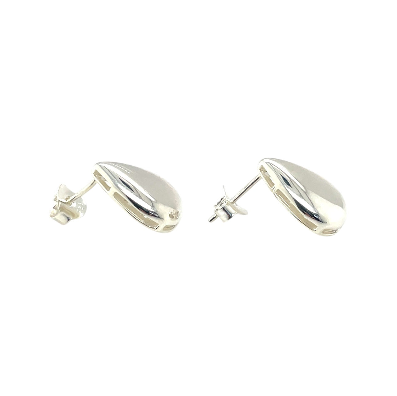 Silver Teardrop Stud Earrings