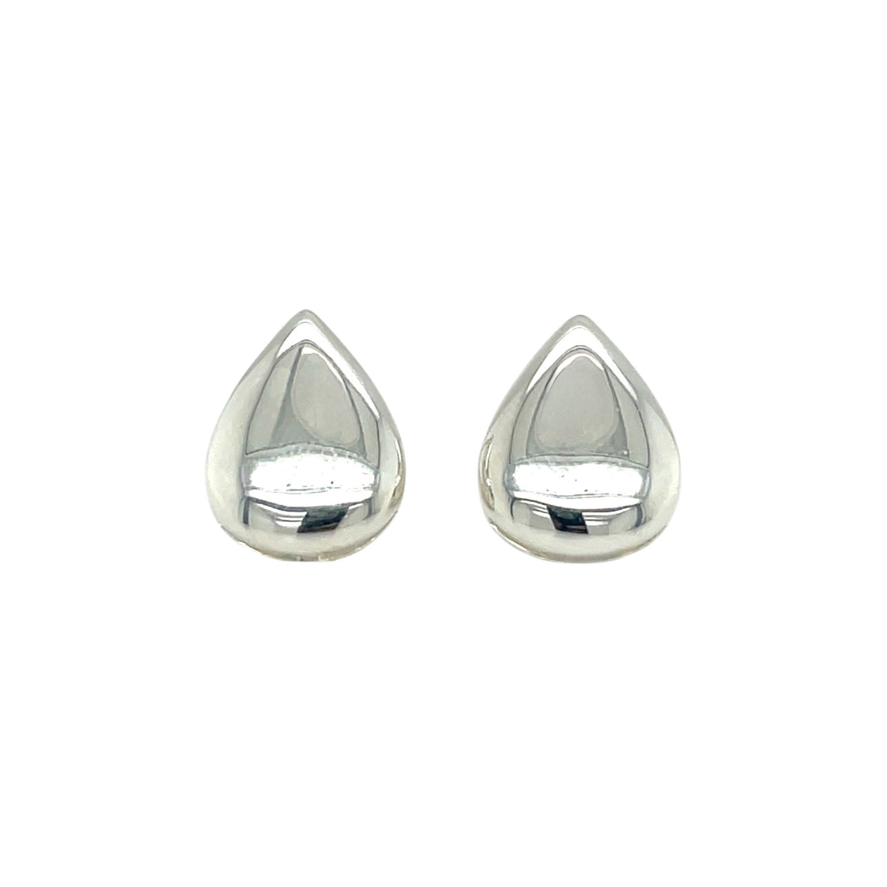 Silver Teardrop Stud Earrings