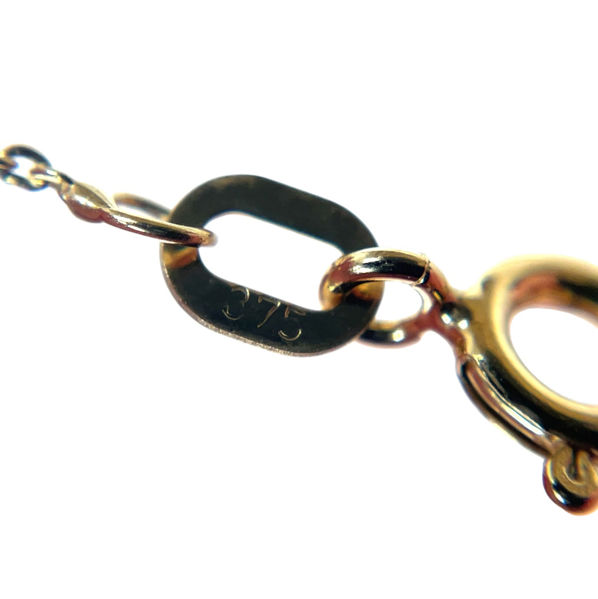 9ct Yellow Gold Onyx Clover Pendant & Chain (16-18")