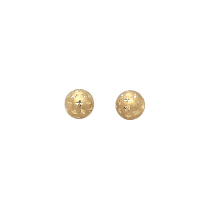 9ct Yellow Gold Satin Star Ball Stud Earrings (7mm)