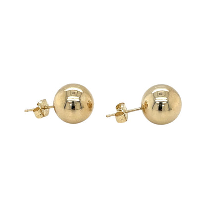 9ct Yellow Gold Satin Ball Stud Earrings (10mm)