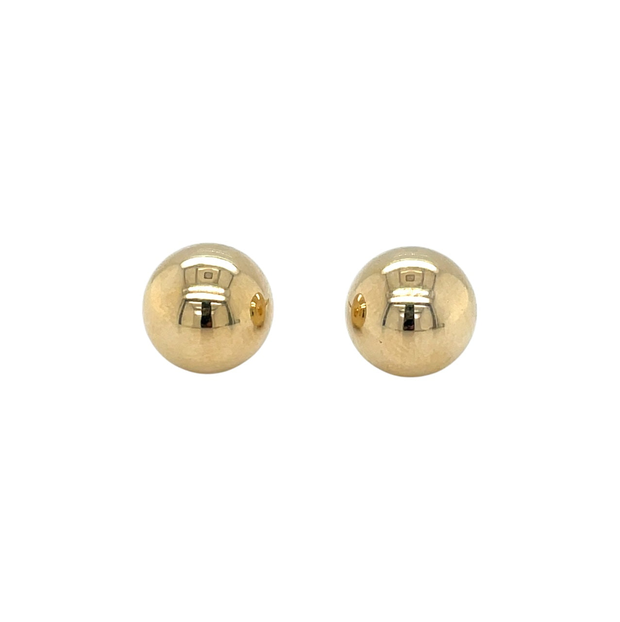 9ct Yellow Gold Satin Ball Stud Earrings (10mm)