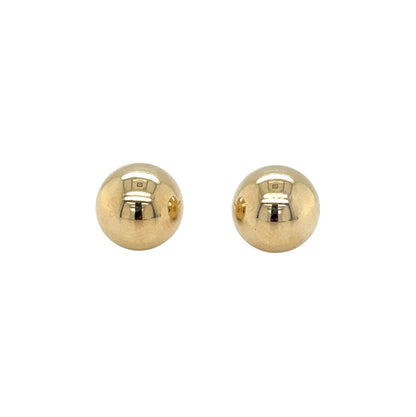 9ct Yellow Gold Satin Ball Stud Earrings (10mm)